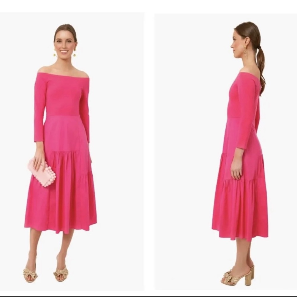 NWT Tuckernuck by Cameron Wimberly Pink Off the Shoulder Midi Dress